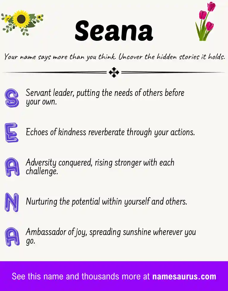 Acrostic poem about Seana.