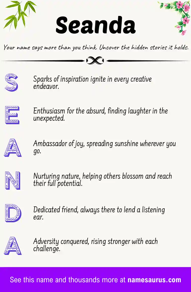 Acrostic poem about Seanda.
