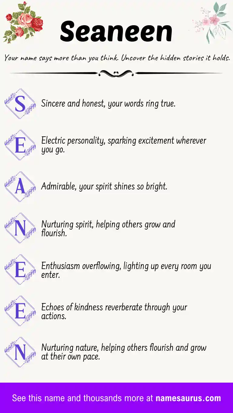 Acrostic poem about Seaneen.