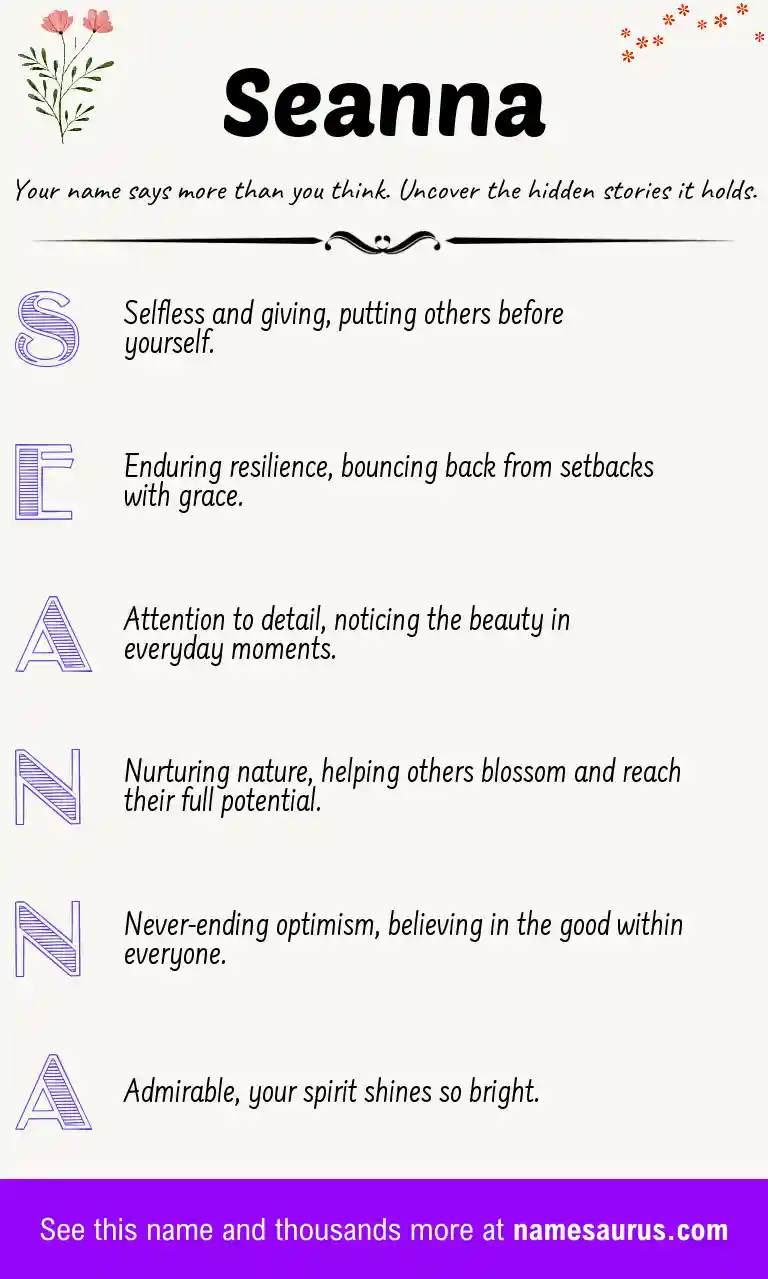 Acrostic poem about Seanna.
