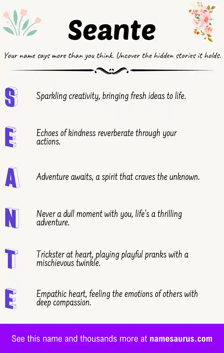 Acrostic poem about Seante.