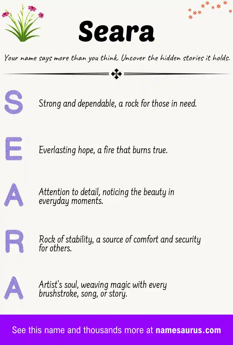 Acrostic poem about Seara.