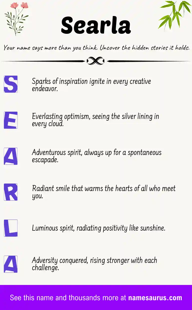 Acrostic poem about Searla.
