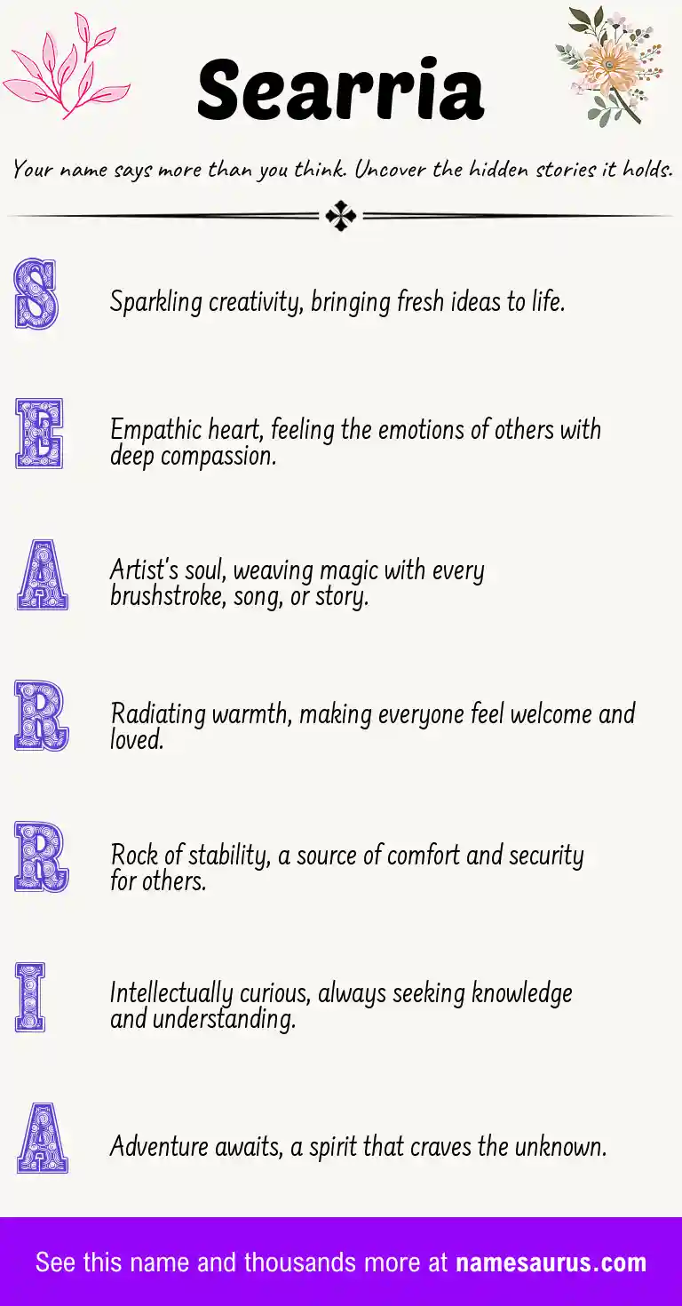 Acrostic poem about Searria.