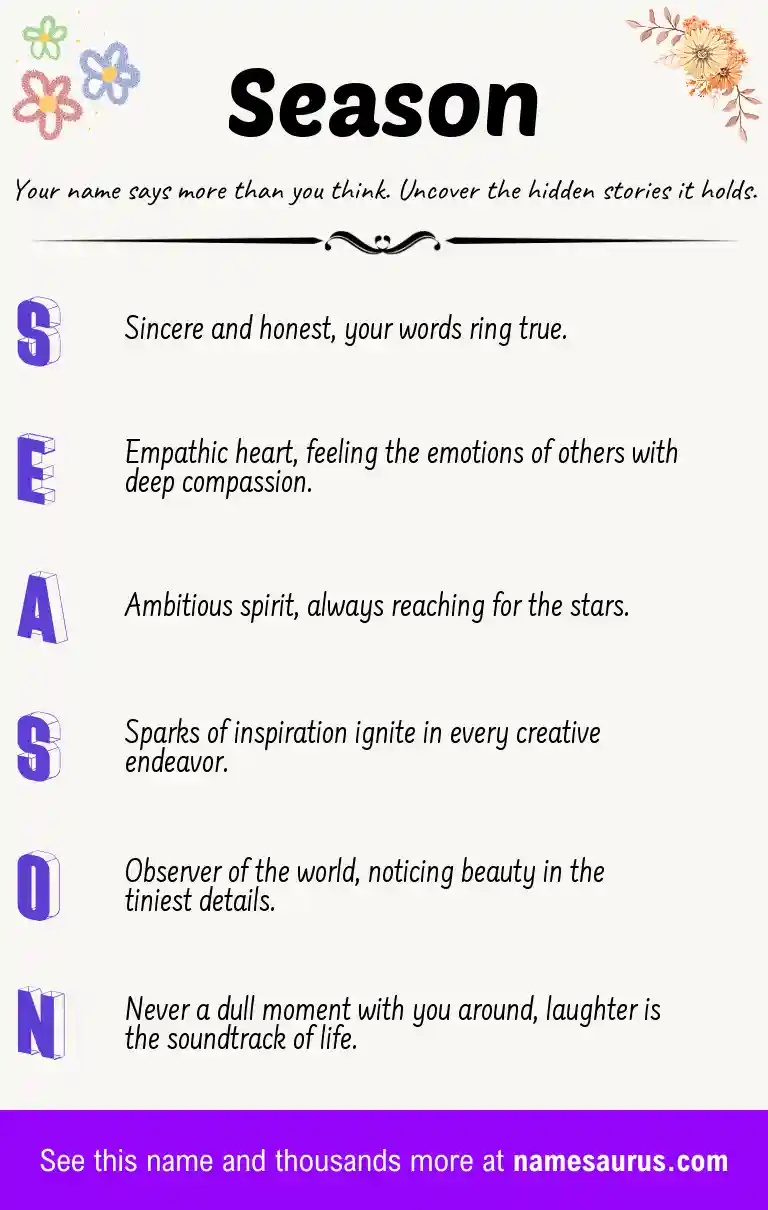 Acrostic poem about Season.