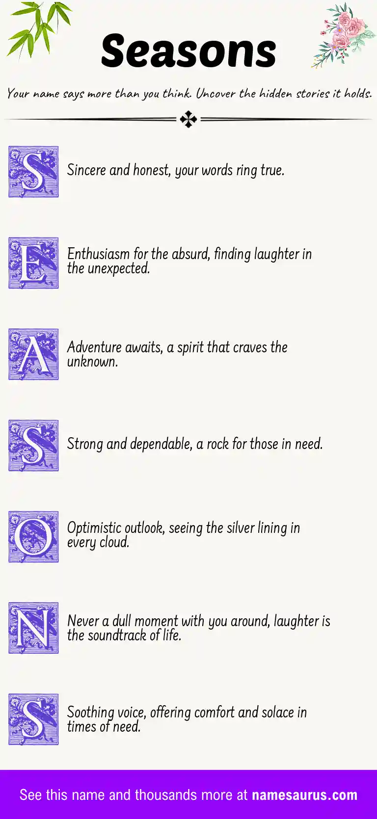 Acrostic poem about Seasons.