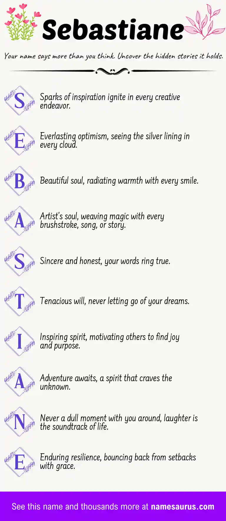 Acrostic poem about Sebastiane.