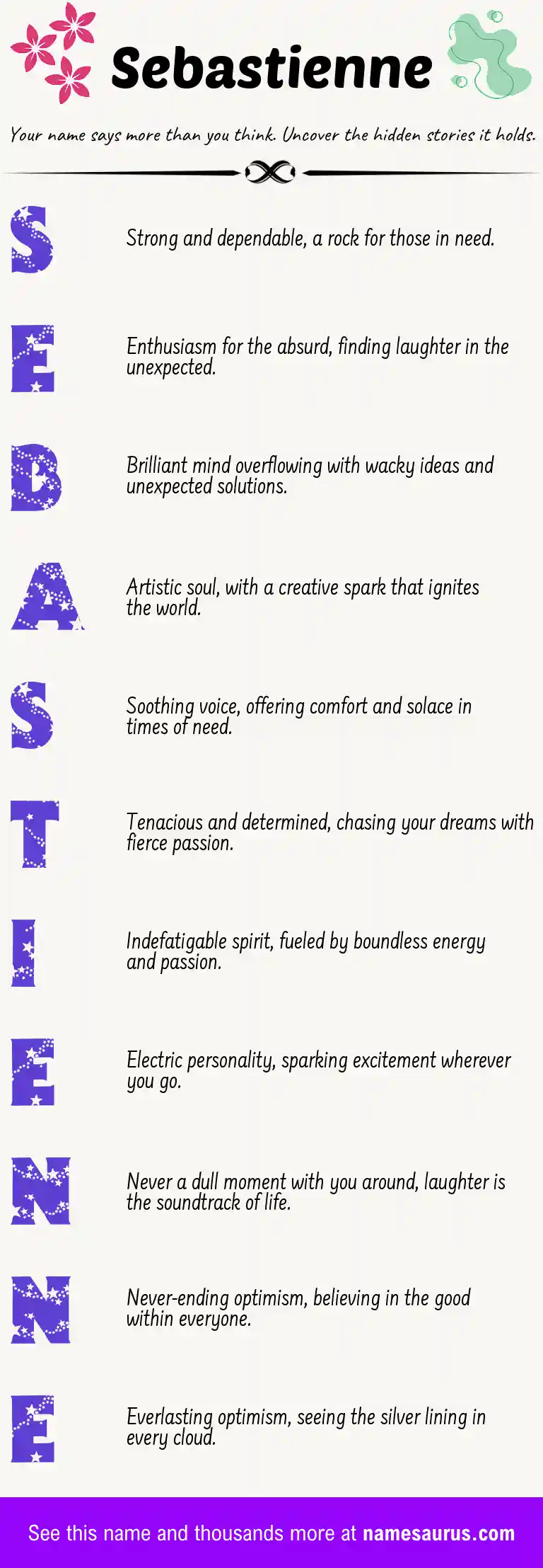 Acrostic poem about Sebastienne.