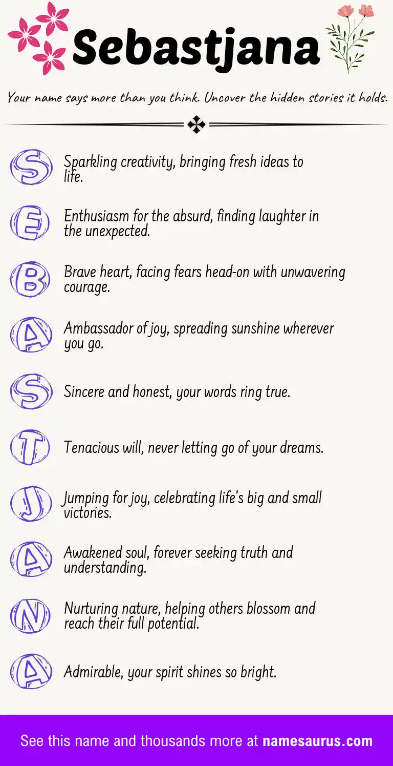 Acrostic poem about Sebastjana.
