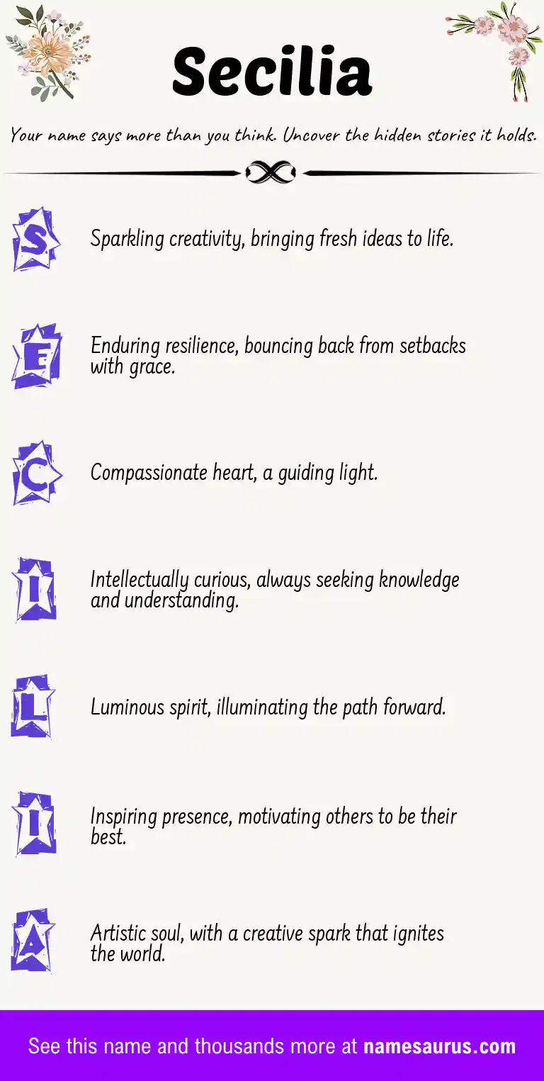 Acrostic poem about Secilia.