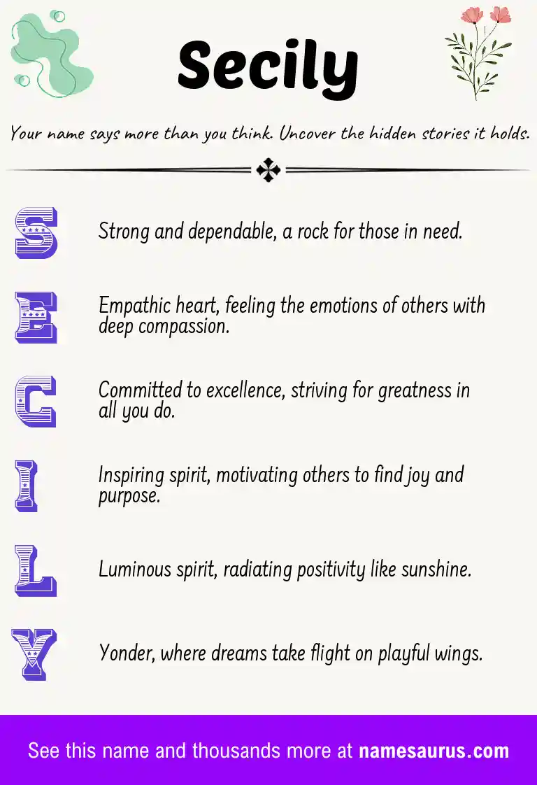 Acrostic poem about Secily.