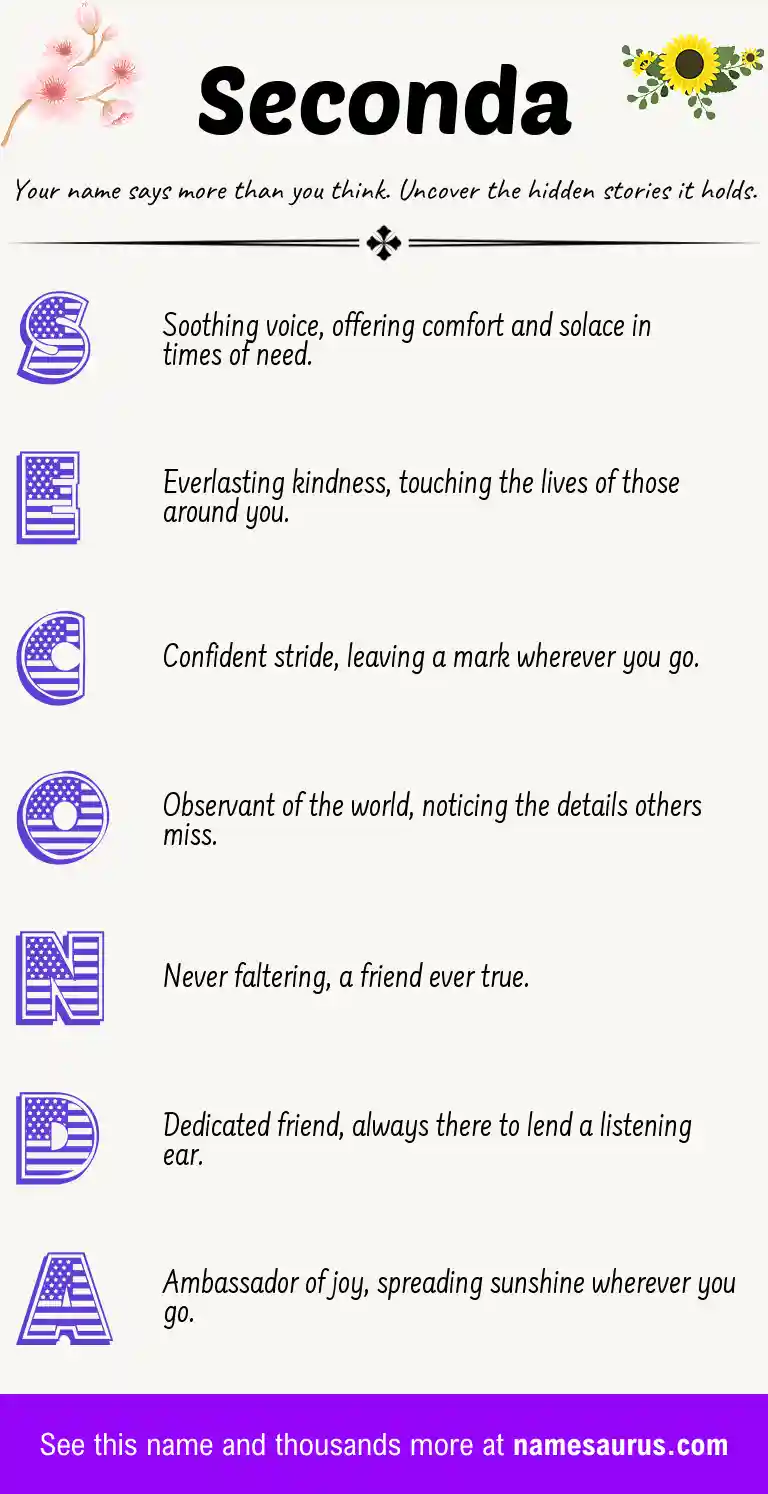 Acrostic poem about Seconda.