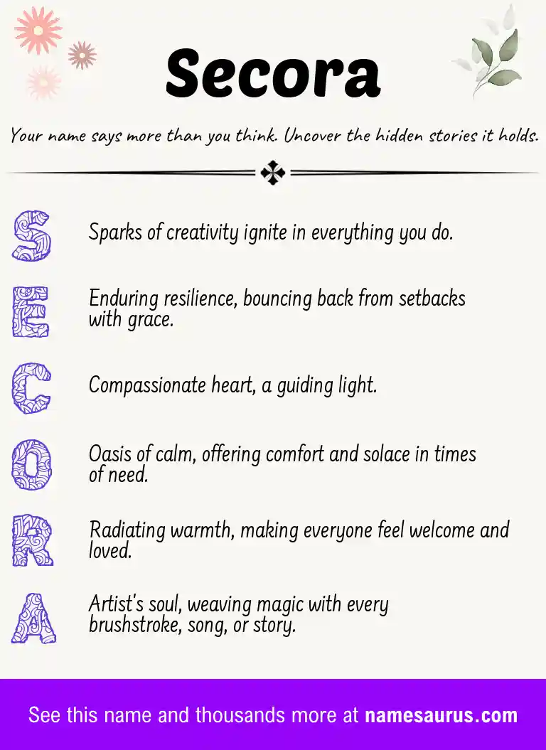 Acrostic poem about Secora.