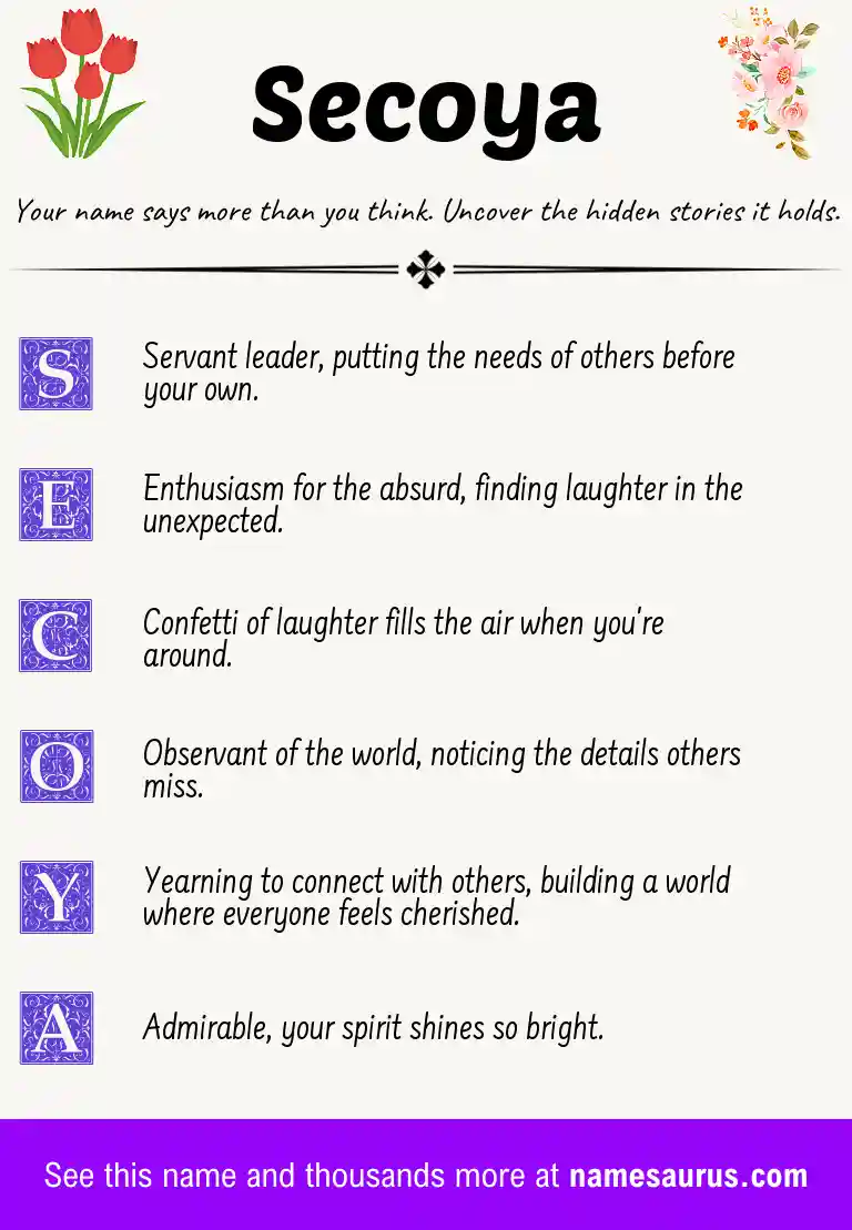 Acrostic poem about Secoya.