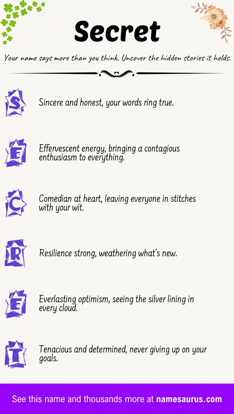 Acrostic poem about Secret.