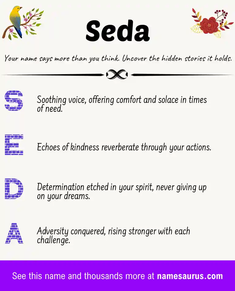 Acrostic poem about Seda.