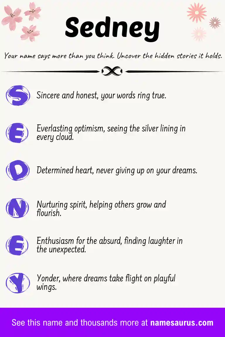 Acrostic poem about Sedney.