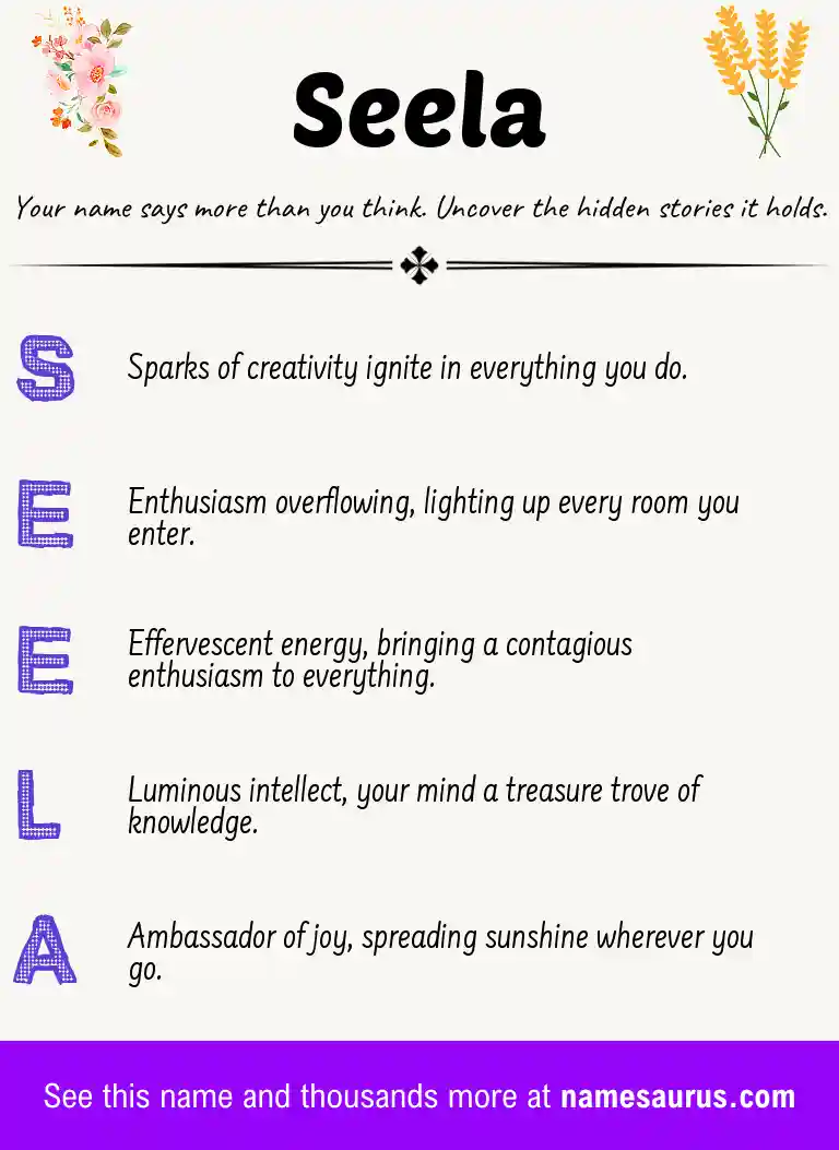 Acrostic poem about Seela.