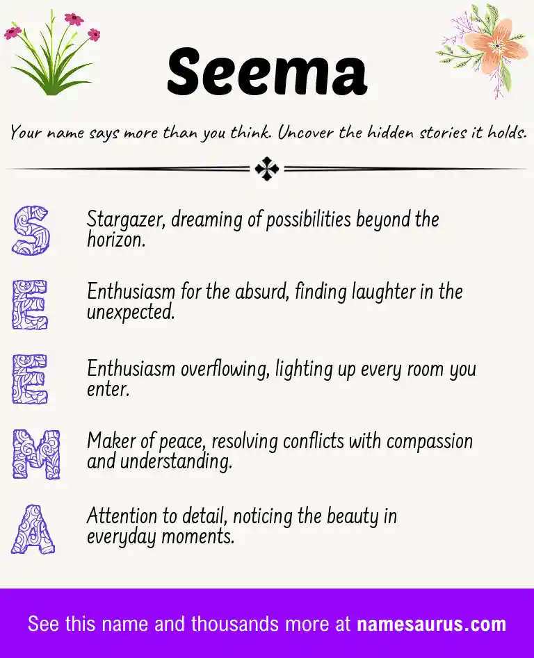 Acrostic poem about Seema.