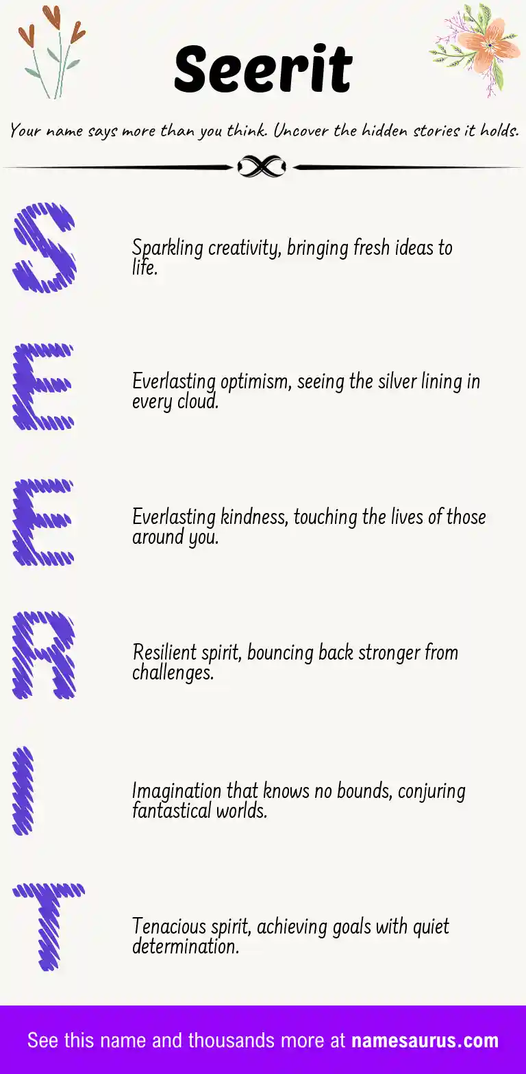 Acrostic poem about Seerit.