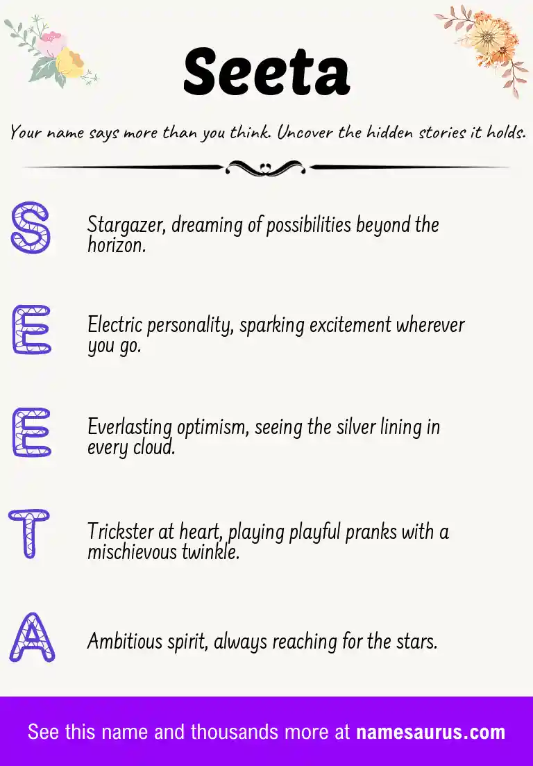 Acrostic poem about Seeta.