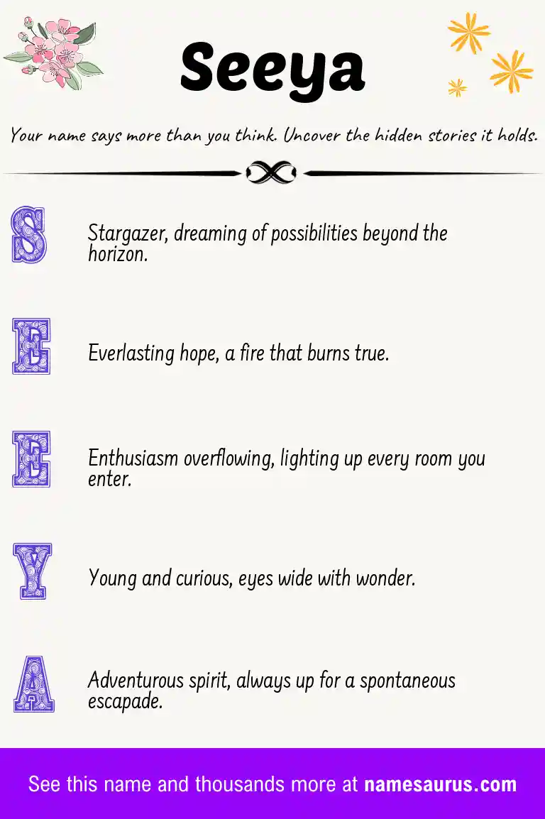 Acrostic poem about Seeya.