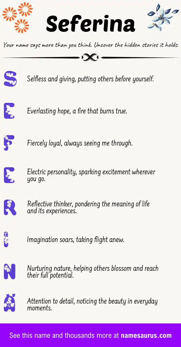 Acrostic poem about Seferina.