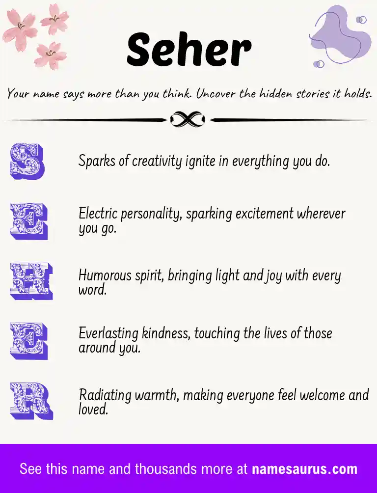 Acrostic poem about Seher.