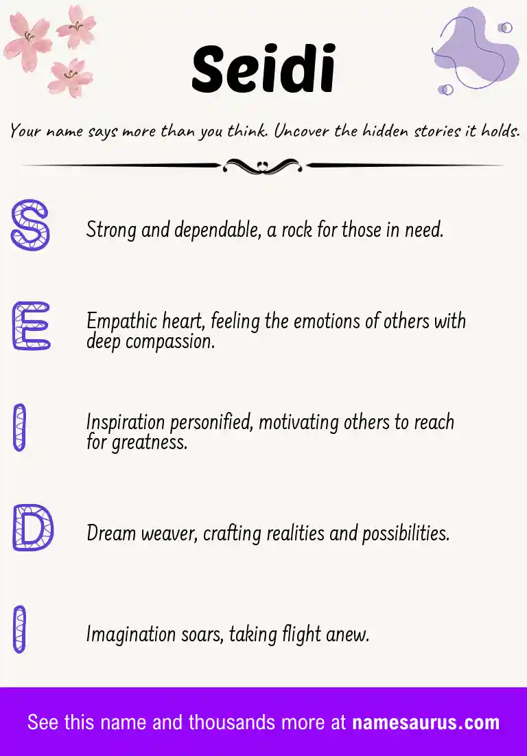 Acrostic poem about Seidi.