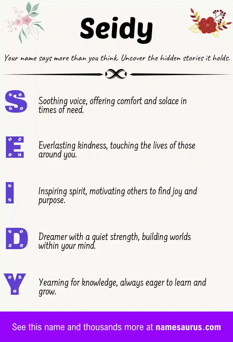 Acrostic poem about Seidy.