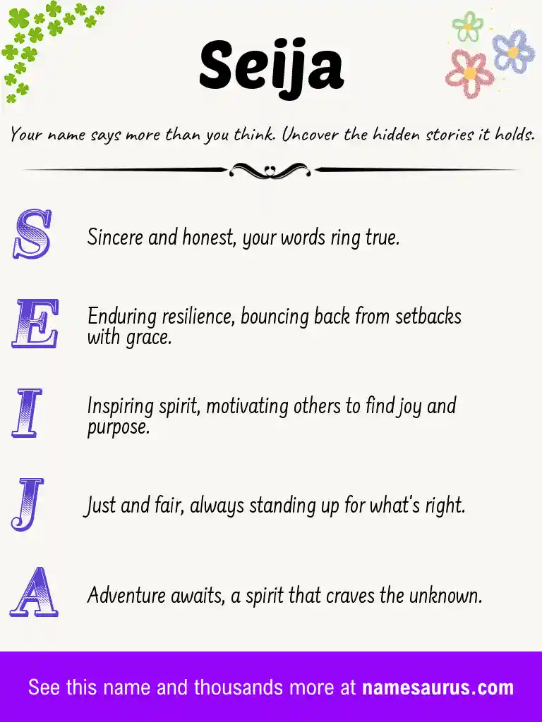 Acrostic poem about Seija.