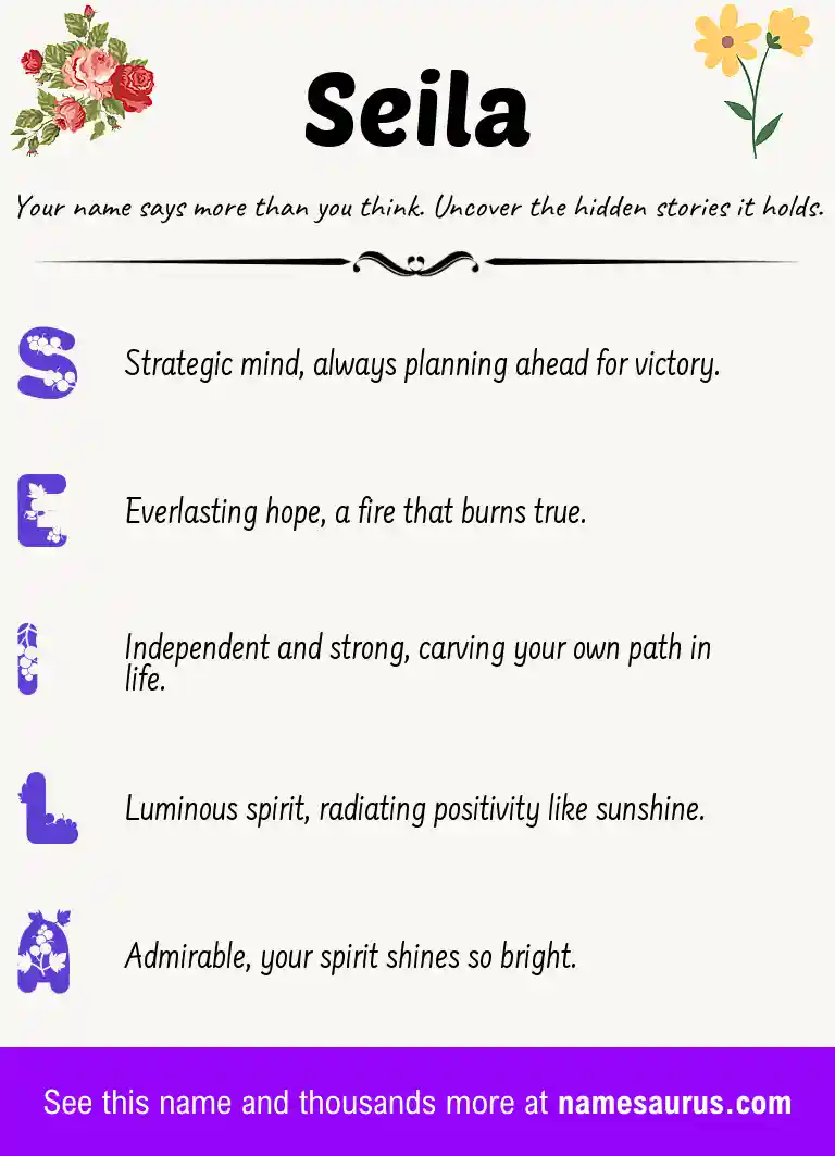Acrostic poem about Seila.