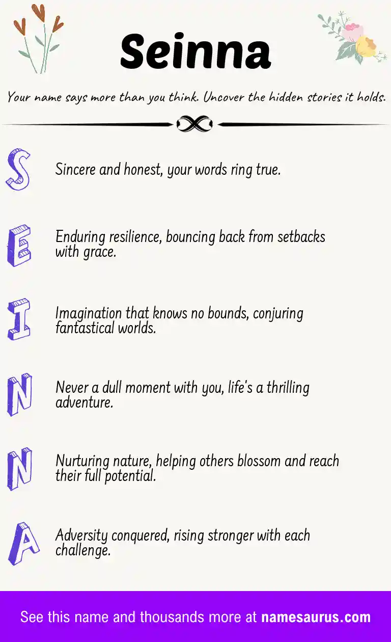 Acrostic poem about Seinna.