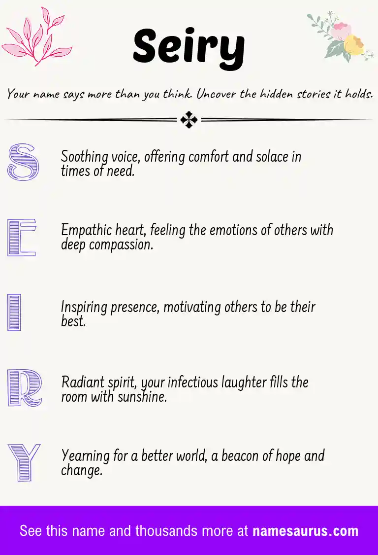 Acrostic poem about Seiry.