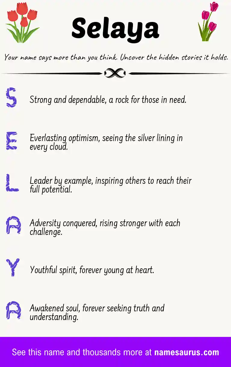 Acrostic poem about Selaya.