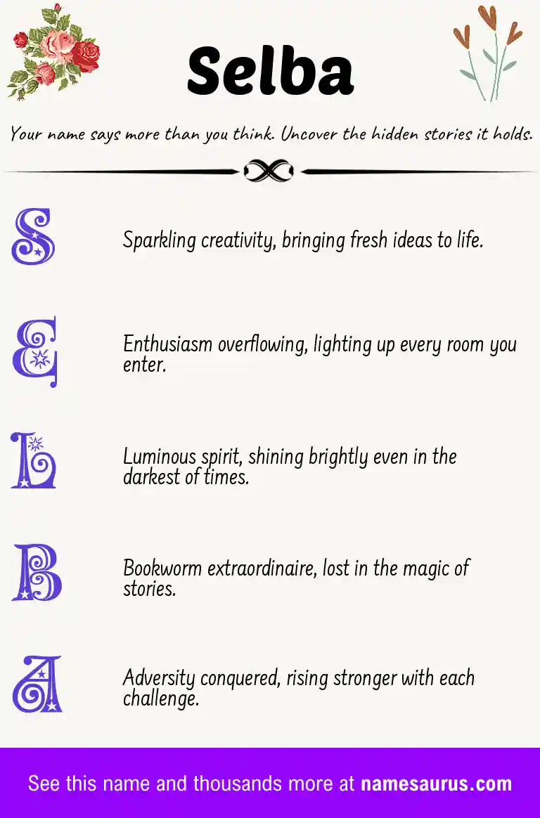 Acrostic poem about Selba.