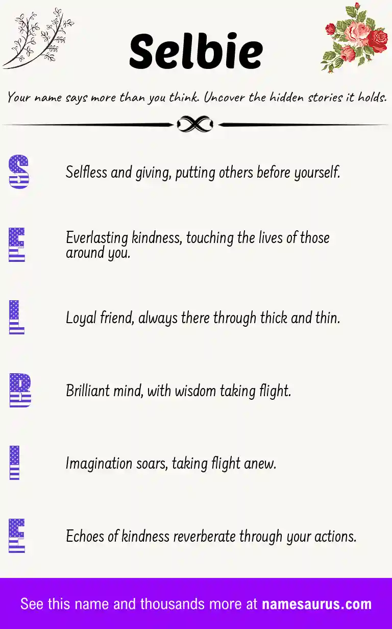 Acrostic poem about Selbie.
