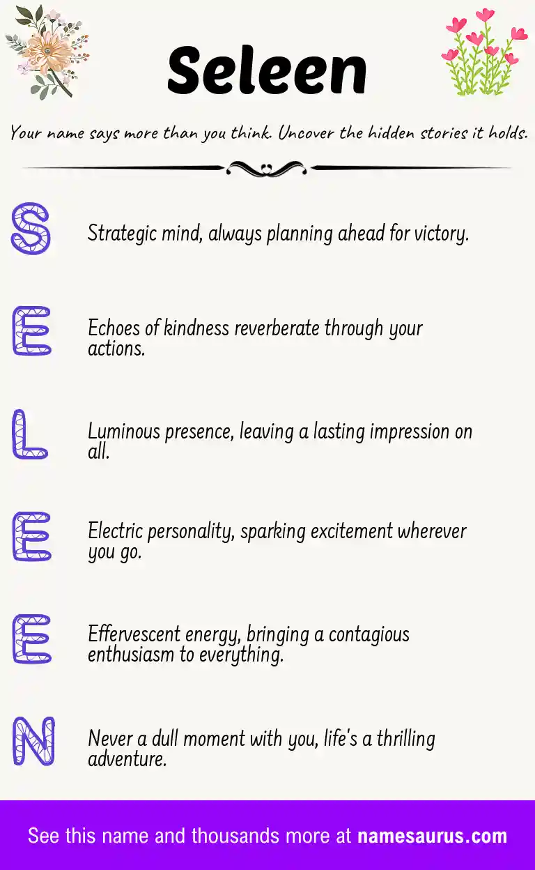 Acrostic poem about Seleen.