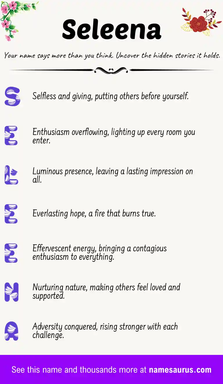 Acrostic poem about Seleena.