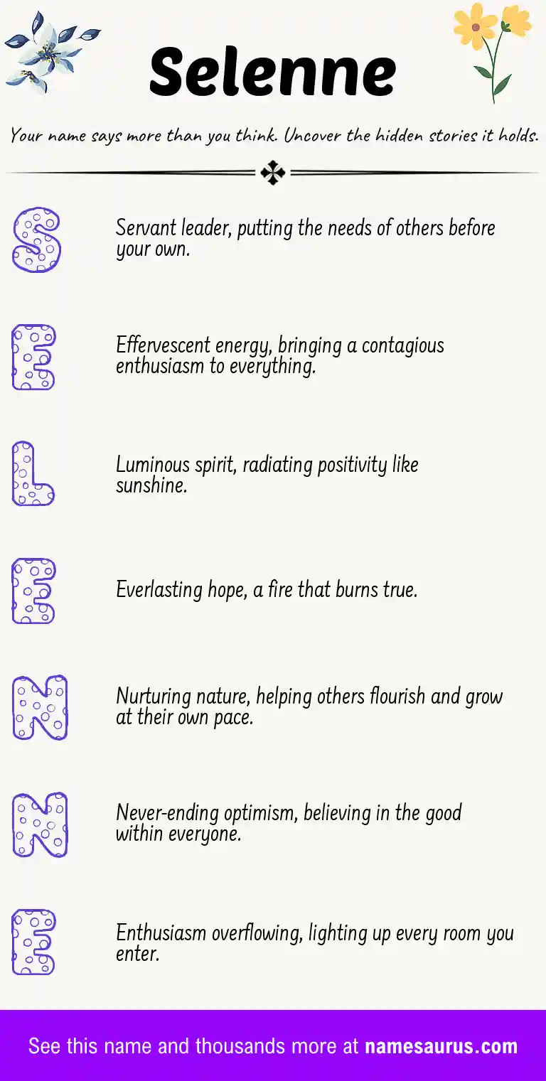Acrostic poem about Selenne.