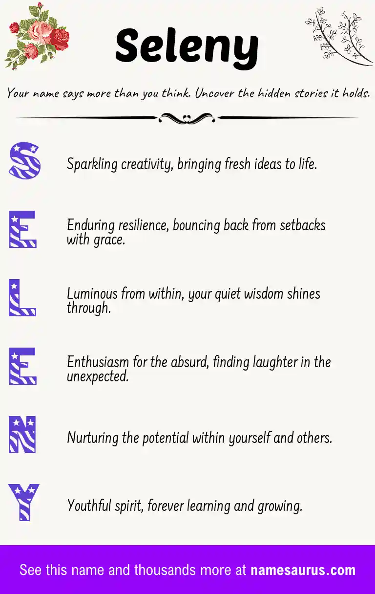 Acrostic poem about Seleny.