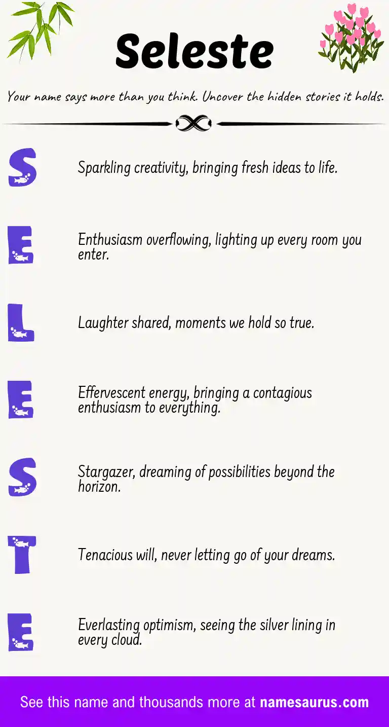 Acrostic poem about Seleste.