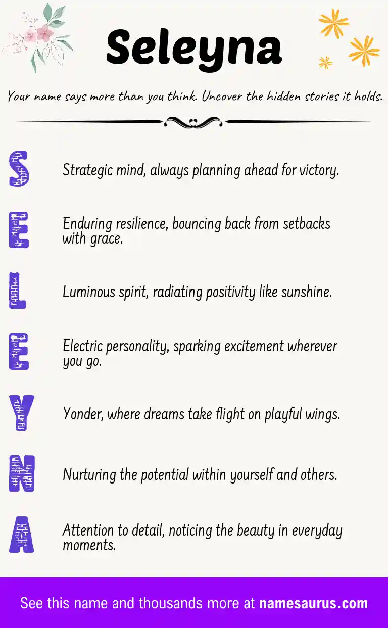 Acrostic poem about Seleyna.