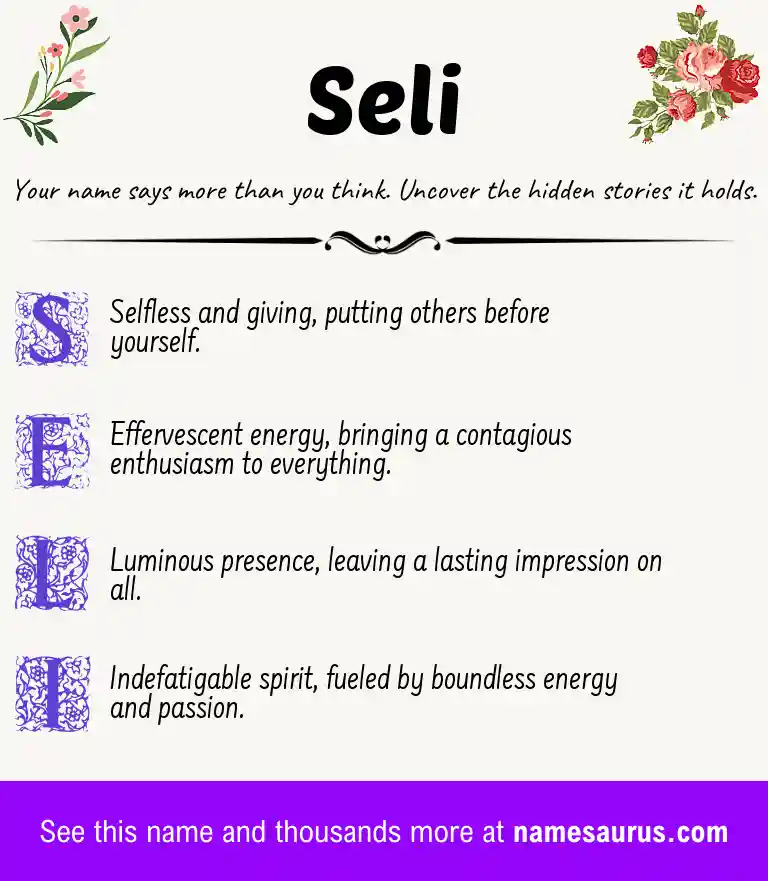 Acrostic poem about Seli.
