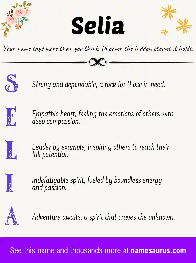 Acrostic poem about Selia.