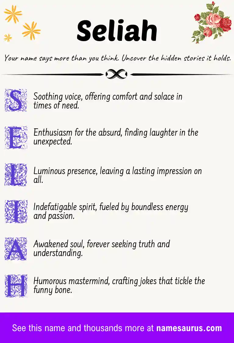 Acrostic poem about Seliah.