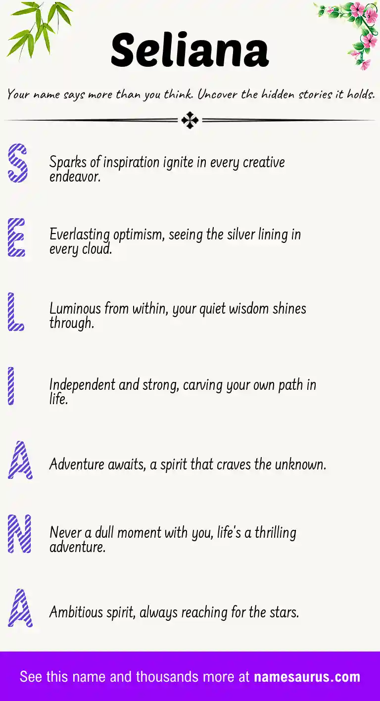 Acrostic poem about Seliana.