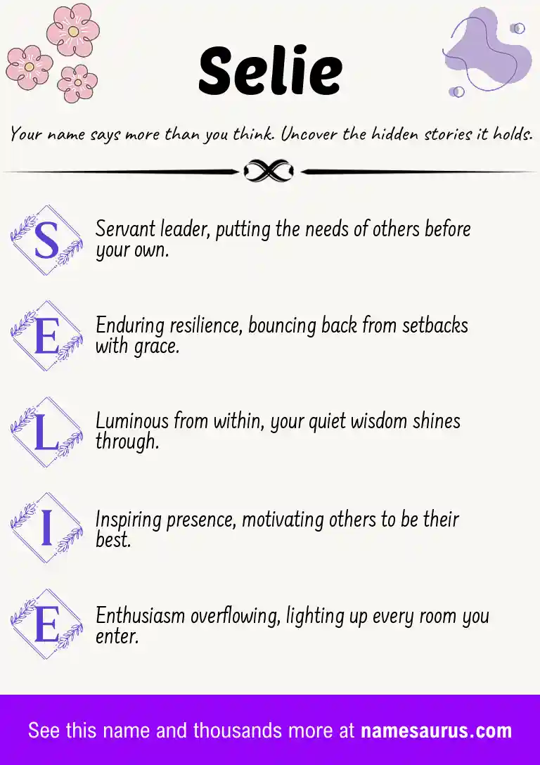 Acrostic poem about Selie.