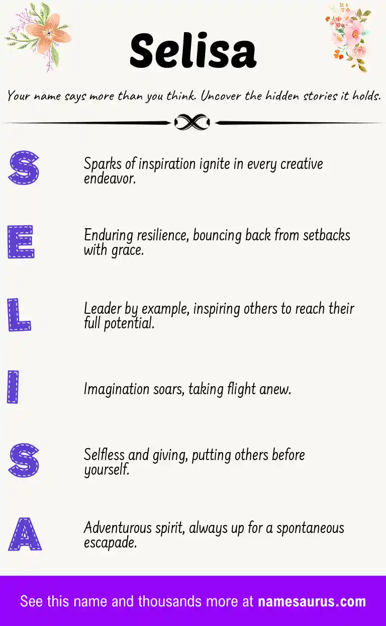 Acrostic poem about Selisa.
