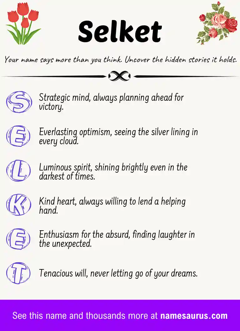 Acrostic poem about Selket.